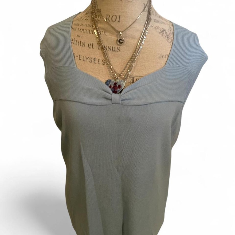Y2K Coquette Baby blue Bow Blouse • Dressbarn • Size - 18/20 / XL